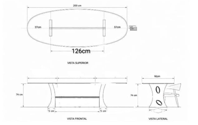 02 Pés de Mesa Exclusivos em Madeira Maciça FREIJÓ medidas (Altura: 74cm Espessura: 10cm Largura Base Topo: 51cm Largura Base Chão: 55cm Cintura: 21cm) com Travessa medidas(Altura: 8cm Espessura: 5cm) Acabamento Acetinado