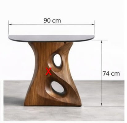 02 Pés de Mesa Exclusivos em Madeira Maciça FREIJÓ medidas (Altura: 74cm Espessura: 10cm Largura Base Topo: 51cm Largura Base Chão: 55cm Cintura: 21cm) com Travessa medidas(Altura: 8cm Espessura: 5cm) Acabamento Acetinado