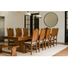 Conjunto Mesa Rústica Madeira Maciça (2,80cm x 85cm) com 08 CADEIRAS  Rústicas Coloniais, tudo em Cedro Mara - Acabamento Verniz AutoBrilho - Pés formato Taça - 08 lugares