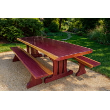Conjunto Mesa Rústica (250cm x 87cm x 6cm) Pés Formato Torre, com 2 Bancos Rústicos (250cm X 36cm x 4cm) de Madeira Maciça de Roxão – 08 lugares